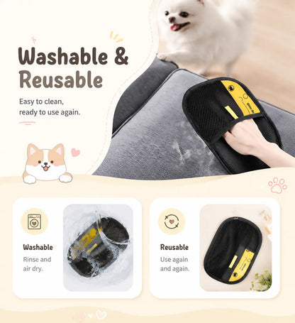 Enhanced Pet Hair Removal Gloves for Efficient Home Cleaning and Hair Management