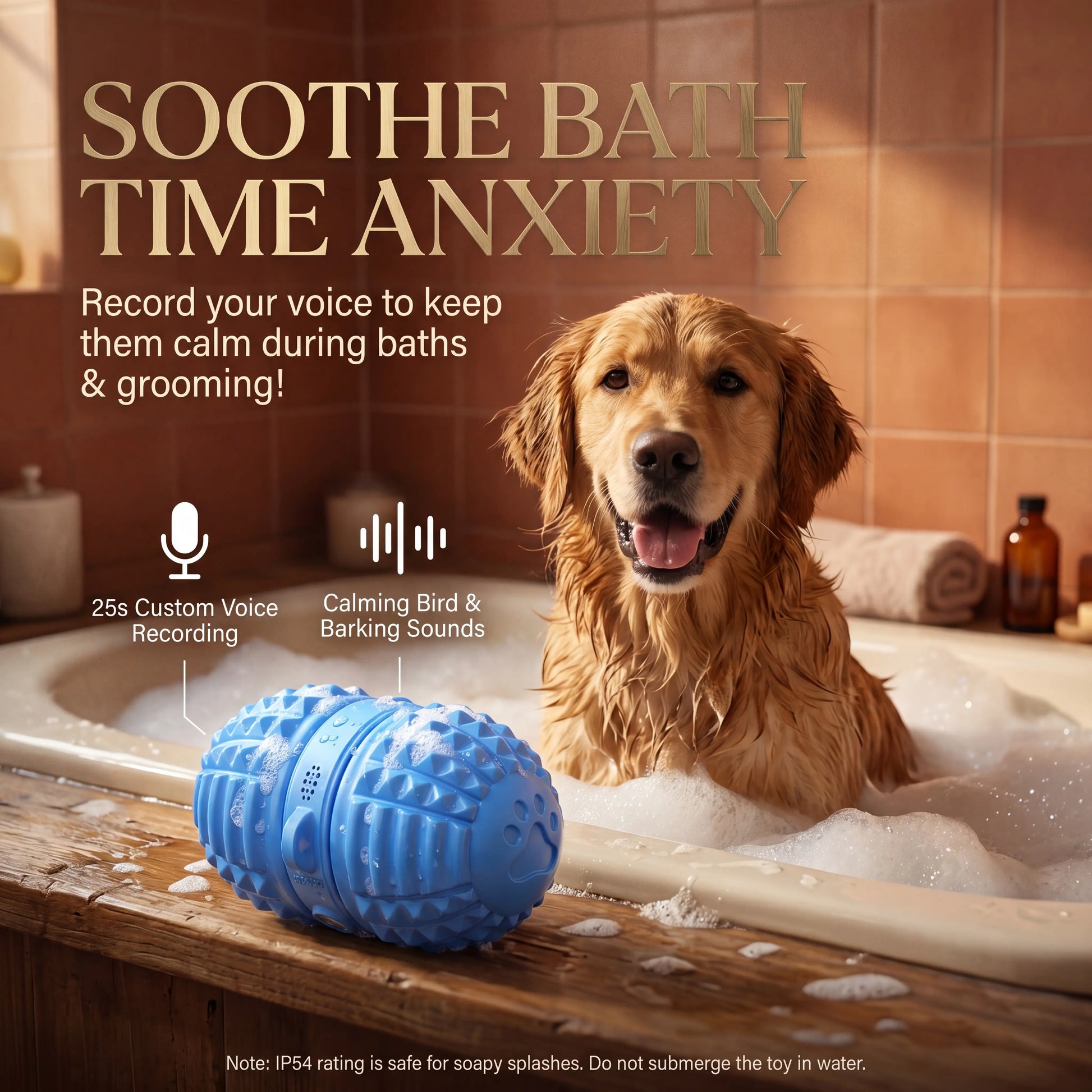 Smartwell Interactive Motion-Activated Dog Toy Ball with Voice Recording and Quiet Mode for Small to Medium Dogs - Indoor Use