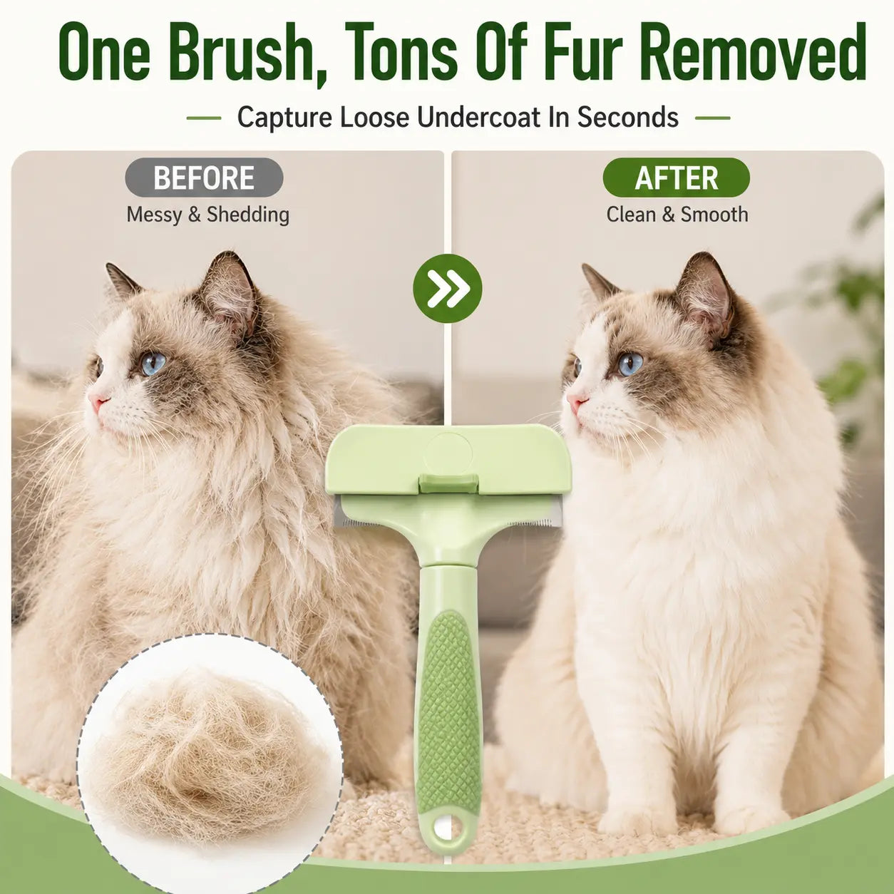 Professional Pet Deshedding Tool for Dogs and Cats - Gentle Undercoat Rake and Dematting Comb for Long-Haired Pets, Effective Shedding Reduction Grooming Brush