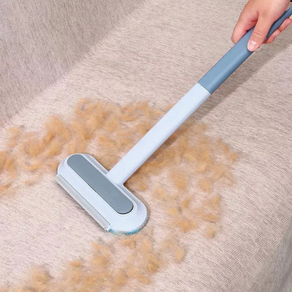 4-in-1 Multi-Functional Pet Hair Removal Tool with Extra Long Handle - Reusable and Washable Lint Cleaner for Furniture, Carpets, Clothing, Bedding, Cars, and Windows