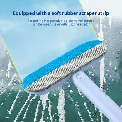 4-in-1 Multi-Functional Pet Hair Removal Tool with Extra Long Handle - Reusable and Washable Lint Cleaner for Furniture, Carpets, Clothing, Bedding, Cars, and Windows