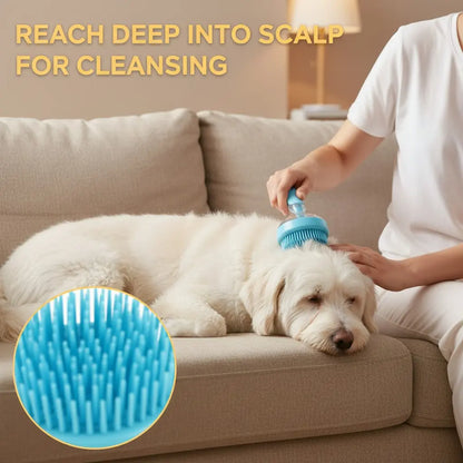 2026 Enhanced 2-in-1 Pet Bath Brush with Soap Dispenser, Soft Silicone Grooming and Shedding Comb for Dogs and Cats, Gentle Massage Scrubber for Efficient Bathing and Improved Coat Cleanliness