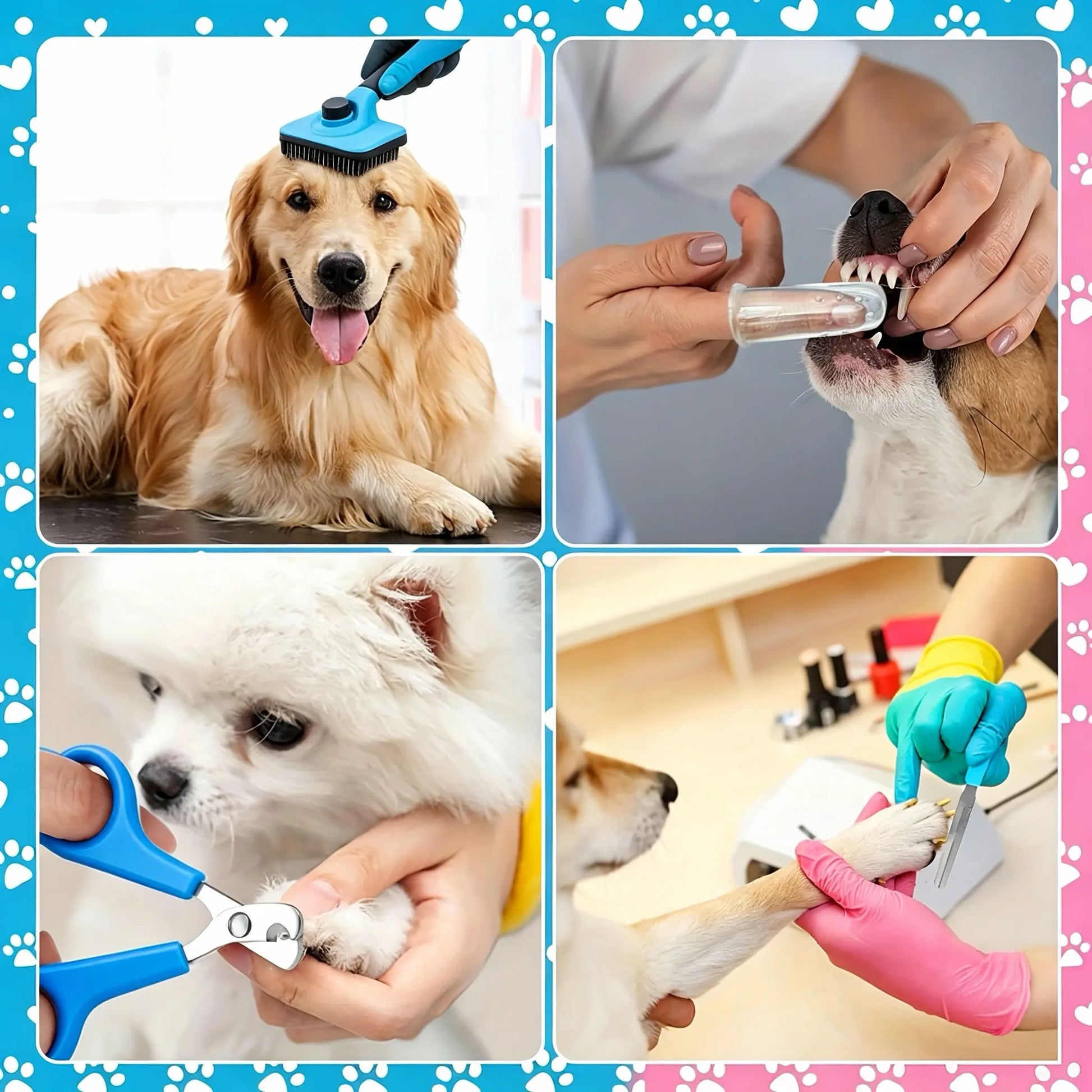 Professional Summer Pet Grooming Tool Set (8 Pieces) - Comprehensive Shedding and Oral Hygiene Kit for Dogs and Cats, Ideal for Indoor and Outdoor Use, Perfect Valentine’s Day Gift