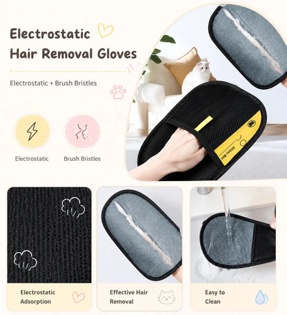 Enhanced Pet Hair Removal Gloves for Efficient Home Cleaning and Hair Management