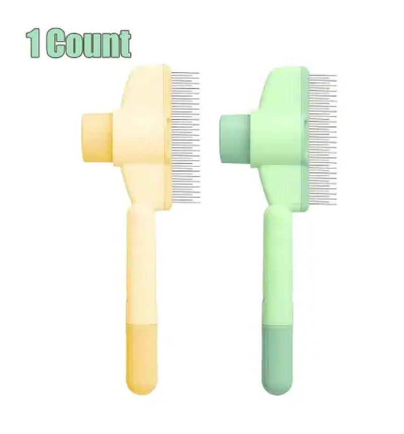 2-Pack Self-Cleaning Pet Hair Removal Comb for Dogs and Cats – Stainless Steel Teeth for Effective Shedding, Mat, and Tangle Removal on All Hair Lengths