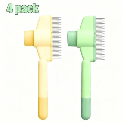 2-Pack Self-Cleaning Pet Hair Removal Comb for Dogs and Cats – Stainless Steel Teeth for Effective Shedding, Mat, and Tangle Removal on All Hair Lengths