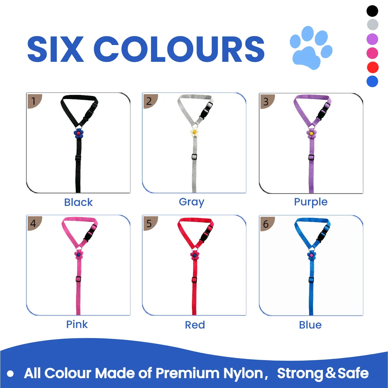 Adjustable Dog Car Safety Seat Belt with Cute Leash - Set of 2