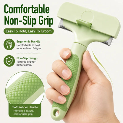 Professional Pet Deshedding Tool for Dogs and Cats - Gentle Undercoat Rake and Dematting Comb for Long-Haired Pets, Effective Shedding Reduction Grooming Brush