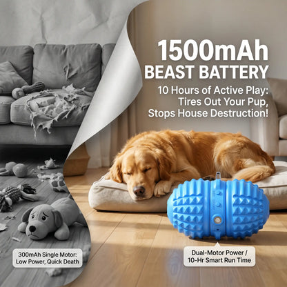Smartwell Interactive Motion-Activated Dog Toy Ball with Voice Recording and Quiet Mode for Small to Medium Dogs - Indoor Use
