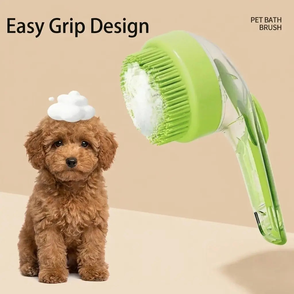 2026 2-in-1 Pet Bath and Grooming Deshedding Brush with Integrated Soap Dispenser, 8"x3"x4", Gentle Massage Tool for Dogs and Cats, Enhances Hair Care and Bathing Experience, Promotes Blood Circulation