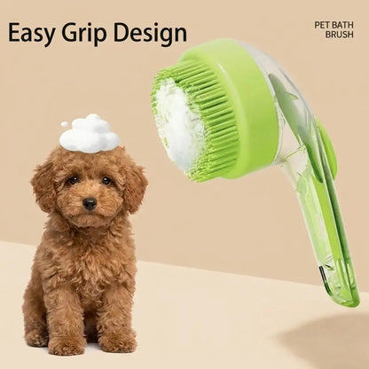 2026 2-in-1 Pet Bath and Grooming Deshedding Brush with Integrated Soap Dispenser, 8"x3"x4", Gentle Massage Tool for Dogs and Cats, Enhances Hair Care and Bathing Experience, Promotes Blood Circulation