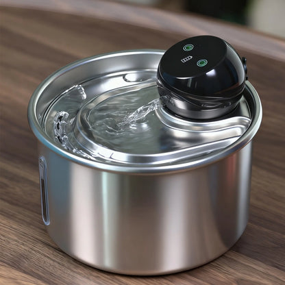 Cfume 2026 Advanced Smart Infrared Sensor Automated Cat Water Fountain - 304 Stainless Steel, 3L Capacity, 5000mAh Battery-Free Operation, 4-Layer Filtration System, Ultra Quiet Design, Dry-Burn Prevention, Water Level Indicator