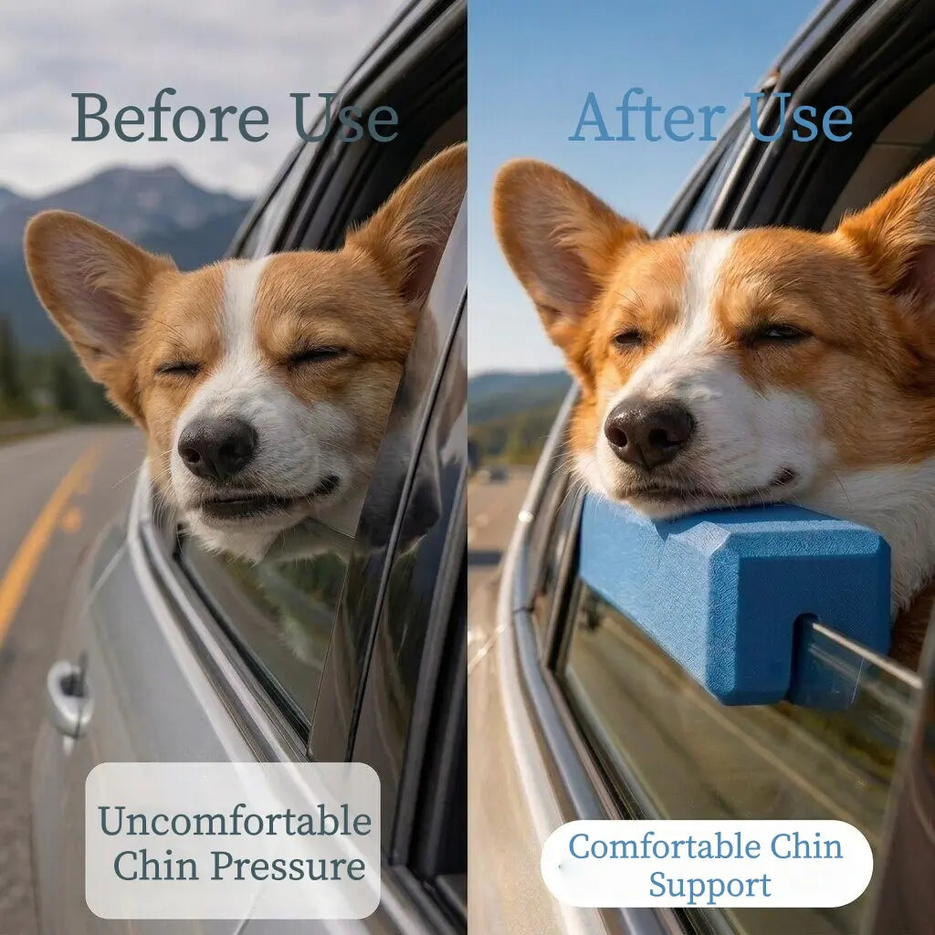 Universal Dog Car Window Chin Rest Cushion - Soft Foam Head Support for Medium and Large Dogs - Safe and Comfortable Travel Accessory