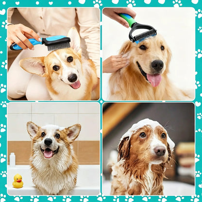 Professional Summer Pet Grooming Tool Set (8 Pieces) - Comprehensive Shedding and Oral Hygiene Kit for Dogs and Cats, Ideal for Indoor and Outdoor Use, Perfect Valentine’s Day Gift