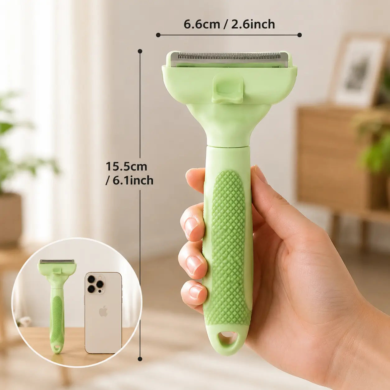 Professional Pet Deshedding Tool for Dogs and Cats - Gentle Undercoat Rake and Dematting Comb for Long-Haired Pets, Effective Shedding Reduction Grooming Brush