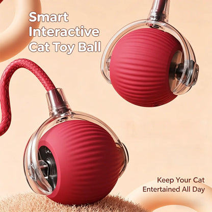 2026 Smart Automatic Rolling Interactive Toy for Kittens and Dogs - USB Rechargeable, Light-Up, Quiet, Bite-Resistant, Wear-Resistant, Non-Toxic with Adjustable Speed and Free Gift