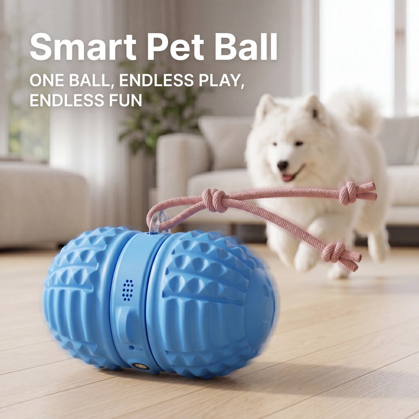 Smartwell Interactive Motion-Activated Dog Toy Ball with Voice Recording and Quiet Mode for Small to Medium Dogs - Indoor Use