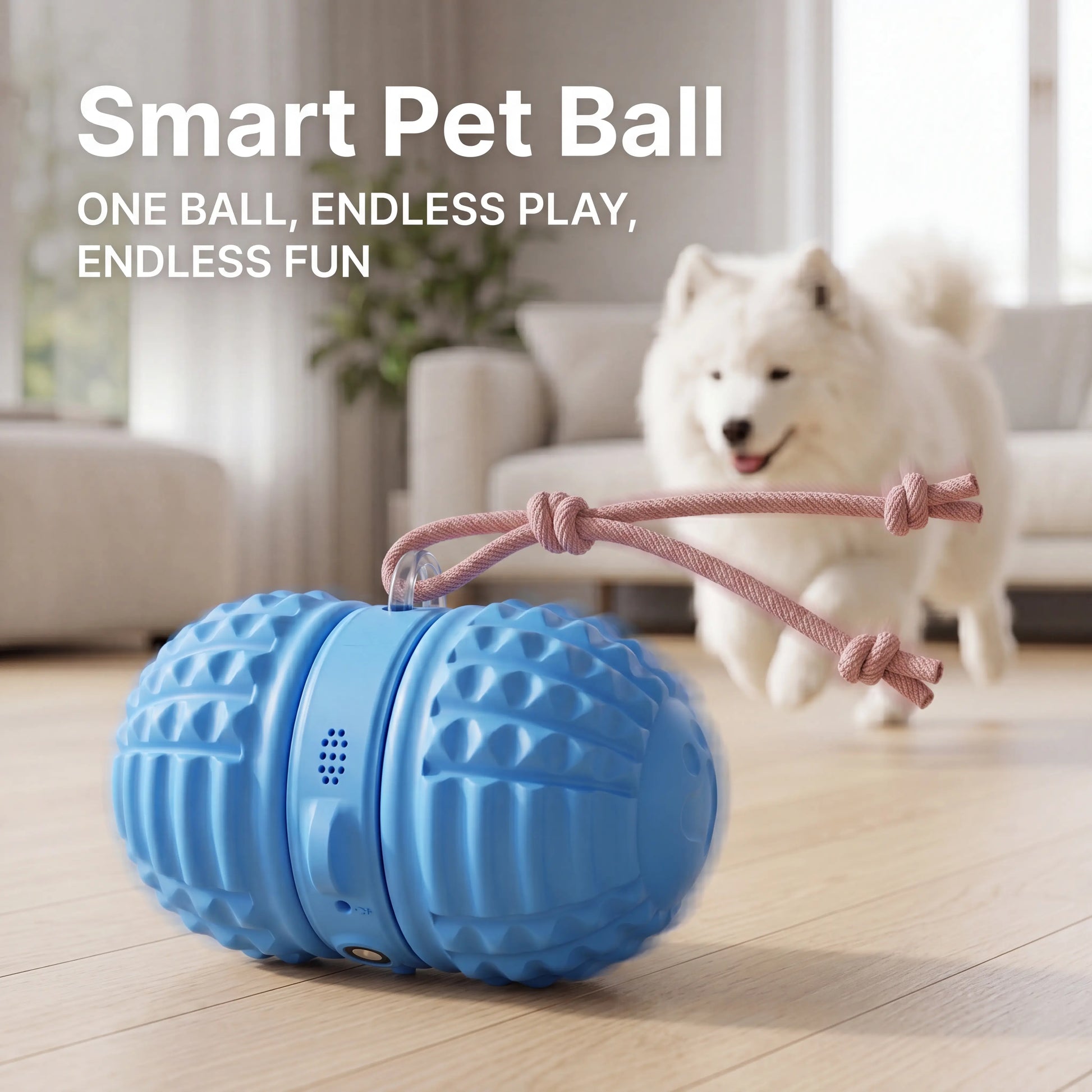 Smartwell Interactive Motion-Activated Dog Toy Ball with Voice Recording and Quiet Mode for Small to Medium Dogs - Indoor Use