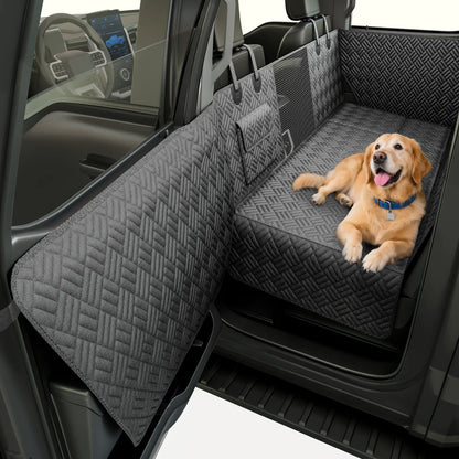 Premium Waterproof Dog Car Seat Cover with Reinforced Base, Supports Up to 400 lbs | Innovative Hammock Style Back Seat Extender for Cars, SUVs, and Full-Size Trucks (Available in Small & Large Sizes)