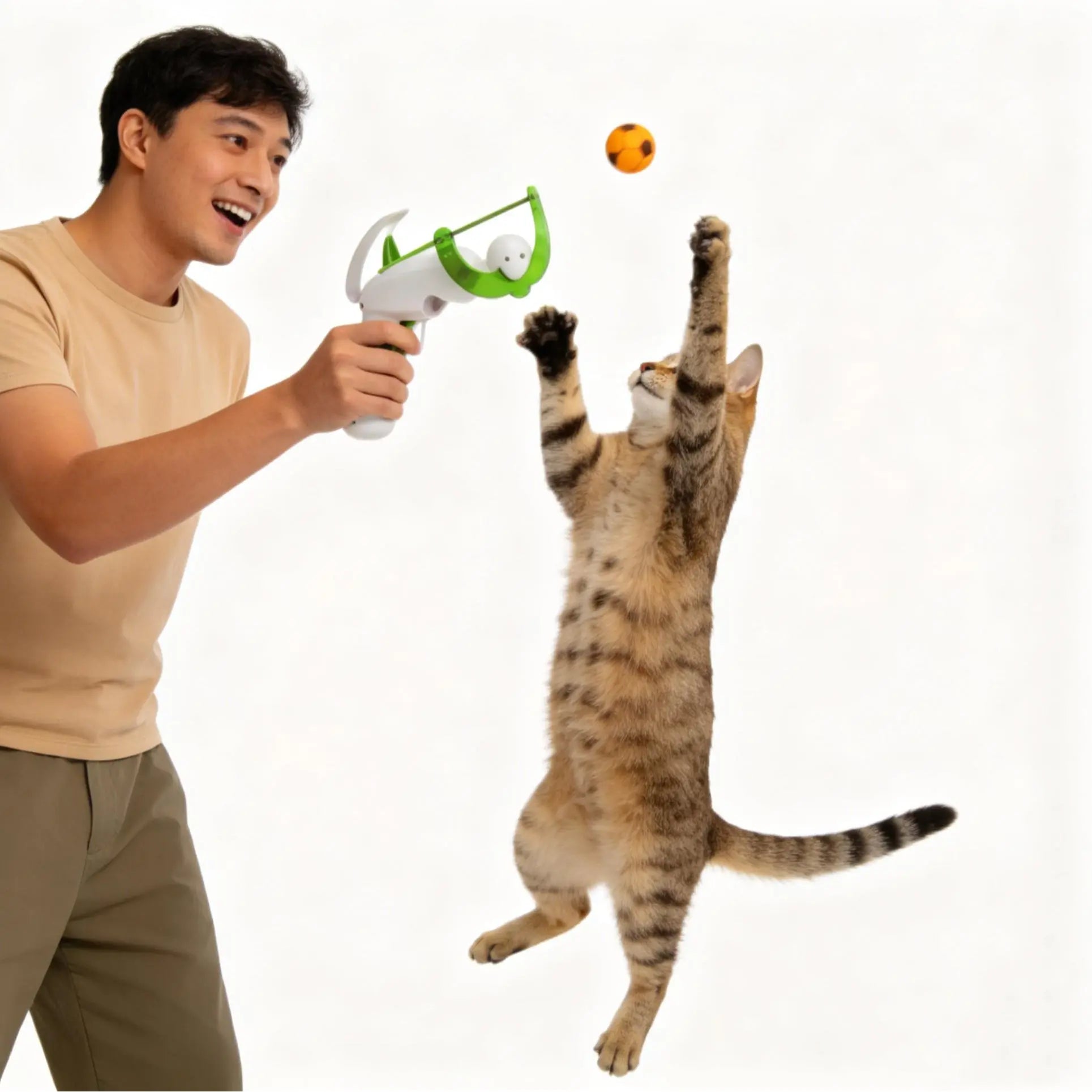 FIFA Official Licensed Interactive Cat Ball Launcher – Engaging Toy for Continuous Fetch Play and Hunting Instinct Stimulation