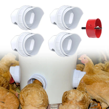 Heavy-Duty Weatherproof Automatic Chicken Feeder with No-Waste Gravity Feeding Dispenser Kit for Backyard Poultry