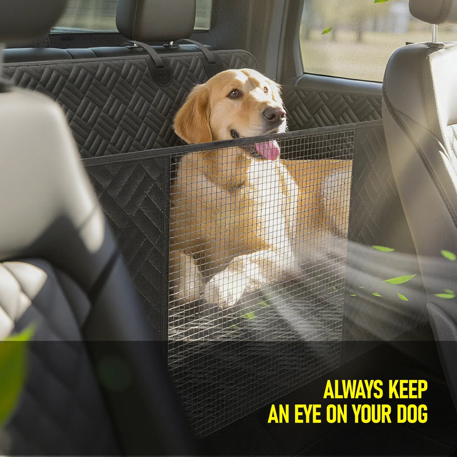 Premium Waterproof Dog Car Seat Cover with Reinforced Base, Supports Up to 400 lbs | Innovative Hammock Style Back Seat Extender for Cars, SUVs, and Full-Size Trucks (Available in Small & Large Sizes)