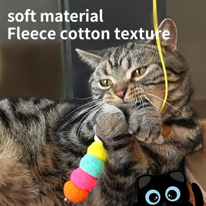Wall-Mounted Automatic Interactive Cat Toy for Indoor Use, Rechargeable Electric Teaser with Auto Rebound for Hands-Free Play